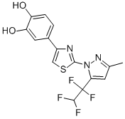 4-[2-[3-Methyl-5-(1,1,2,2-tetrafluoroethyl)-1H-pyrazol-1-yl]-4-thiazolyl]pyrocatechol 结构式