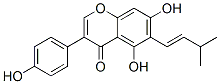 5,7-Dihydroxy-3-(4-hydroxyphenyl)-6-(3-methylbutenyl)-4H-1-benzopyran-4-one Structure