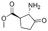 Cyclopentanecarboxylic acid, 2-amino-3-oxo-, methyl ester, trans- (9CI) Structure