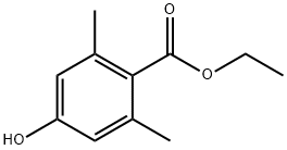 2,6-ジメチル-4-ヒドロキシ安息香酸エチル 化学構造式