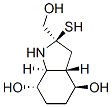 1H-Indole-4,7-diol, octahydro-2-(hydroxymethyl)-2-mercapto-, (2R,3aS,4S,7S,7aS)- (9CI) Structure