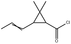 Cyclopropanecarbonyl chloride, 2,2-dimethyl-3-(1-propenyl)- (9CI) Struktur