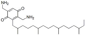2,5-ビス(アミノメチル)-3-(2,6,10,14-テトラメチルヘキサデシル)-2,5-シクロヘキサジエン-1,4-ジオン 化学構造式