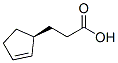 (S)-2-シクロペンテン-1-プロピオン酸 化学構造式