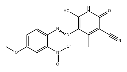 1,2-dihydro-6-hydroxy-5-[(4-methoxy-2-nitrophenyl)azo]-4-methyl-2-oxonicotinonitrile 结构式
