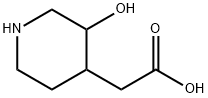 4-Piperidineacetic acid, 3-hydroxy- (9CI) Structure