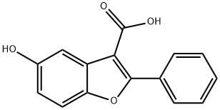 5-ヒドロキシ-2-フェニル-1-ベンゾフラン-3-カルボン酸 化学構造式