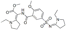 (1-エチルピロリジン-2-イリデン)[5-[(1-エチルピロリジン-2-イリデン)スルファモイル]-2-メトキシベンゾイルアミノ]酢酸メチル 化学構造式