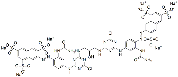 hexasodium 7,7'-[(2-hydroxypropane-1,3-diyl)bis[imino(6-chloro-1,3,5-triazine-4,2-diyl)imino[2-[(aminocarbonyl)amino]-4,1-phenylene]azo]]bisnaphthalene-1,3,6-trisulphonate|