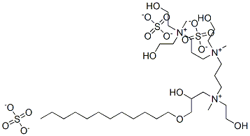 1,13-dihydroxy-3,7,11-tris(2-hydroxyethyl)-3,7,11-trimethyl-15-oxa-3,7,11-triazoniaheptacosane trisulphate Structure