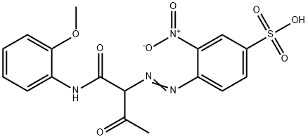 4-[[1-[[(2-甲氧基苯基)氨基]羰基]-2-氧代丙基]偶氮]-3-硝基苯磺酸,75205-05-9,结构式