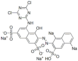 5-(4,6-Dichloro-1,3,5-triazin-2-ylamino)-4-hydroxy-3-(1,5-disodiosulfo-2-naphtylazo)-2,7-naphthalenedisulfonic acid disodium salt,75240-67-4,结构式