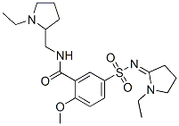 N-[(1-Ethyl-2-pyrrolidinyl)methyl]-5-[(1-ethylpyrrolidin-2-ylidene)sulfamoyl]-2-methoxybenzamide 结构式