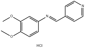 3,4-Dimethoxy-N-(4-pyridinylmethylene)benzenamine monohydrochloride 化学構造式