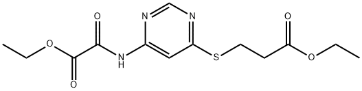 4-Carbethoxy-carbonilamino-6-(gamma-carbethoxypropylthio)-pyrimidine 结构式