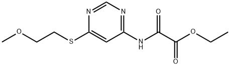 Ethyl ((6-((2-methoxyethyl)thio)-4-pyrimidinyl)amino)oxoacetate Structure