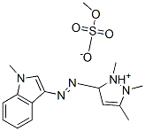 1,2,3-trimethyl-5-[(1-methyl-1H-indol-3-yl)azo]-1H-pyrazolium methyl sulphate 化学構造式