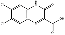6,7-dichloro-3-hydroxy-2-quinoxalinecarboxylic acid Struktur