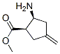 Cyclopentanecarboxylic acid, 2-amino-4-methylene-, methyl ester, (1R,2S)- Structure