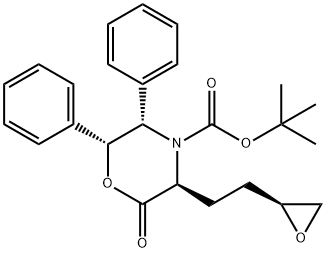 (3S,5S,6R)-2-Oxo-3-[2-(2S)-2-oxiranylethyl]-5,6-diphenyl-4-Morpholinecarboxylic Acid tert-Butyl Ester Structure