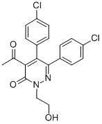 4-acetyl-2-(2'-hydroxyethyl)-5,6-bis(4-chlorophenyl)-2H-pyridazin-3-one Struktur