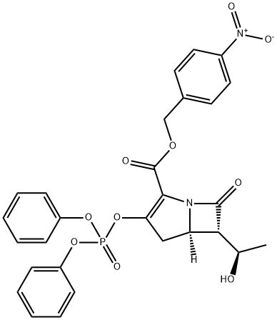 (5R,6S)-3-[(Diphenoxyphosphinyl)oxy]-6-[(1R)-1-hydroxyethyl]-7-oxo-1-azabicyclo[3.2.0]hept-2-ene-2-carboxylic acid (4-nitrophenyl)methyl ester Struktur