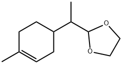 2-[1-(4-メチル-3-シクロヘキセン-1-イル)エチル]-1,3-ジオキソラン 化学構造式
