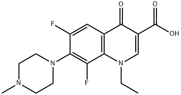 1-Ethyl-6,8-difluoro-1,4-dihydro-7-(4-methyl-1-piperazinyl)-4-oxo-3-quinolinecarboxylic acid 结构式