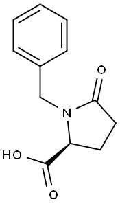 (S)-1-ベンジル-5-カルボキシ-2-ピロリジノン 化学構造式