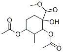 2,4-Bis(acetyloxy)-1-hydroxy-3-methylcyclohexanecarboxylic acid methyl ester Structure