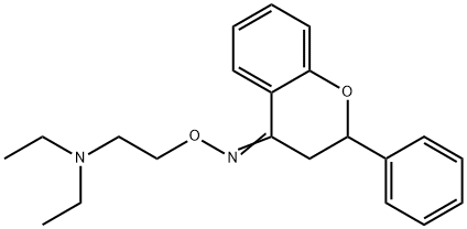 4H-1-Benzopyran-4-one, 2,3-dihydro-2-phenyl-, O-(2-(diethylamino)ethyl )oxime 结构式
