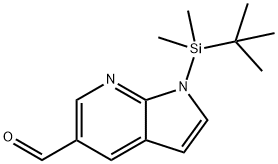 1H-Pyrrolo[2,3-b]pyridine-5-carboxaldehyde, 1-[(1,1-dimethylethyl)dimethylsilyl]- Struktur