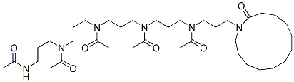 N-[3-[Acetyl[3-(acetylamino)propyl]amino]propyl]-N-[3-[acetyl[3-[acetyl[3-(2-oxoazacyclotridecan-1-yl)propyl]amino]propyl]amino]propyl]acetamide,75422-11-6,结构式