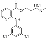 3-Pyridinecarboxylic acid, 2-((3,5-dichlorophenyl)amino)-, 3-(dimethyl amino)propyl ester, monohydrochloride 结构式