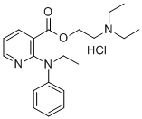 2-(Ethylphenylamino)-3-pyridinecarboxylic acid 2-(diethylamino)ethyl e ster hydrochloride,75449-68-2,结构式