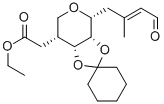 (E)-5,9-ANHYDRO-6,7-O-CYCLOHEXYLIDENE-2,3,4,8-TETRADEOXY-8-C-(ETHOXYCARBONYL)METHYL-3-METHYL-D-ALLO-NON-2-ENAL 结构式