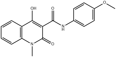 3-Quinolinecarboxamide, 1,2-dihydro-4-hydroxy-N-(4-methoxyphenyl)-1-me thyl-2-oxo- 化学構造式