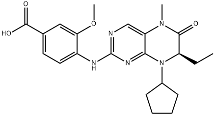 (R)-4-(8-cyclopentyl-7-ethyl-5-Methyl-6-oxo-5,6,7,8-tetrahydropteridin-2-ylaMino)-3-Methoxybenzoic acid Structure