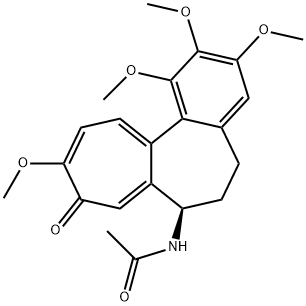 (-)-N-[(R)-5,6,7,9-テトラヒドロ-1,2,3,10-テトラメトキシ-9-オキソベンゾ[a]ヘプタレン-7-イル]アセトアミド 化学構造式