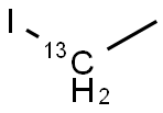 ヨードエタン (1-13C, 99%) (銅ワイヤー入り) 化学構造式