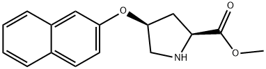 (2S,4S)-4-(2-ナフチルオキシ)-2-ピロリジンカルボン酸メチル 化学構造式