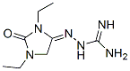 Hydrazinecarboximidamide, 2-(1,3-diethyl-2-oxo-4-imidazolidinylidene)- (9CI) Struktur