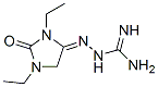 Hydrazinecarboximidamide, 2-(1,3-diethyl-2-oxo-4-imidazolidinylidene)- (9CI) 化学構造式