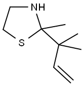 2-(1,1-Dimethylallyl)-2-methylthiazolidine,75606-47-2,结构式