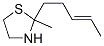 2-methyl-2-[(E)-pent-3-enyl]thiazolidine,75606-57-4,结构式