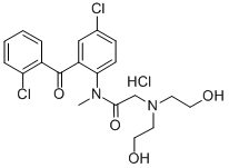 Acetamide, 2-(bis(2-hydroxyethyl)amino)-N-(4-chloro-2-(2-chlorobenzoyl )phenyl)-N-methyl-, monohydrochloride|