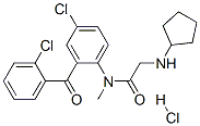 N-[4-chloro-2-(2-chlorobenzoyl)phenyl]-2-(cyclopentylamino)-N-methyl-a cetamide hydrochloride Structure