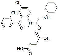 бут-2-ендиовая кислота, N-[4-хлор-2-(2-хлорбензоил)фенил]-2-(циклогексиламино)-N-метил-ацетамид структура