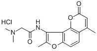 Acetamide, 2-dimethylamino-N-(4,8-dimethyl-2-oxo-2H-furo(2,3-h)-1-benz opyran-9-yl)-, hydrochloride,75616-54-5,结构式