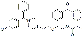 2-[2-[4-[(4-chlorophenyl)benzyl]piperazin-1-yl]ethoxy]ethyl 2-(3-benzoylphenyl)propionate 结构式